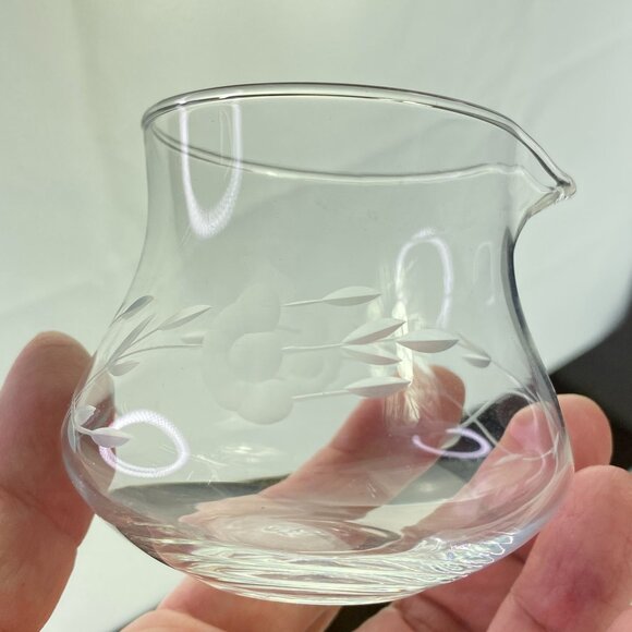 Vintage Princess House Heritage Etched Glass Condiment Jar With Lid & Spoon - Picture 9 of 12